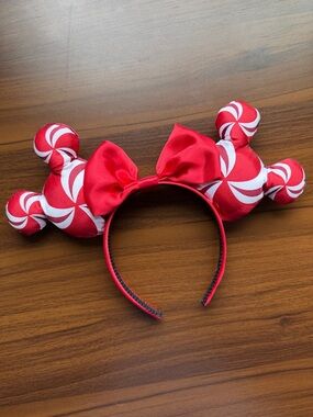 BoxLunch Disney Peppermint Christmas Minnie Ears Headband